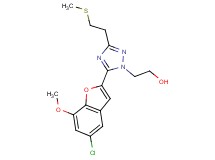 2-{5-(5-chloro-7-methoxy-1-benzofuran-2-yl)-3-[2-(methylthio)ethyl]-1H-1,2,4-triazol-1-yl}ethanol