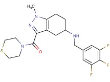 1-methyl-3-(4-thiomorpholinylcarbonyl)-N-(3,4,5-trifluorobenzyl)-4,5,6,7-tetrahydro-1H-indazol-5-amine
