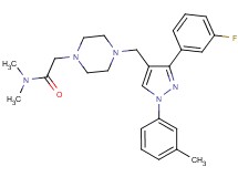 2-(4-{[3-(3-fluorophenyl)-1-(3-methylphenyl)-1H-pyrazol-4-yl]methyl}-1-piperazinyl)-N,N-dimethylacetamide