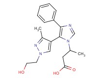 3-{5-[1-(2-hydroxyethyl)-3-methyl-1H-pyrazol-4-yl]-4-phenyl-1H-imidazol-1-yl}butanoic acid