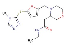 N-ethyl-2-[4-({5-[(4-methyl-4H-1,2,4-triazol-3-yl)thio]-2-furyl}methyl)-3-morpholinyl]acetamide