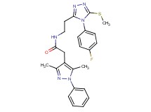 2-(3,5-dimethyl-1-phenyl-1H-pyrazol-4-yl)-N-{2-[4-(4-fluorophenyl)-5-(methylthio)-4H-1,2,4-triazol-3-yl]ethyl}acetamide
