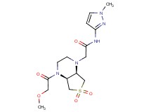 2-[(4aS*,7aR*)-4-(methoxyacetyl)-6,6-dioxidohexahydrothieno[3,4-b]pyrazin-1(2H)-yl]-N-(1-methyl-1H-pyrazol-3-yl)acetamide