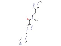 N-methyl-N-[2-(1-methyl-1H-pyrazol-4-yl)ethyl]-1-(2-piperazin-1-ylethyl)-1H-1,2,3-triazole-4-carboxamide