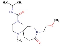 N-isopropyl-9-(2-methoxyethyl)-1-methyl-10-oxo-1,4,9-triazaspiro[5.6]dodecane-4-carboxamide