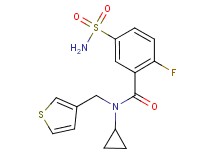 5-(aminosulfonyl)-N-cyclopropyl-2-fluoro-N-(3-thienylmethyl)benzamide