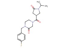 1-(4-fluorobenzyl)-4-[(1-isopropyl-5-oxo-3-pyrrolidinyl)carbonyl]-2-piperazinone