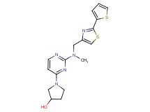 1-[2-(methyl{[2-(2-thienyl)-1,3-thiazol-4-yl]methyl}amino)-4-pyrimidinyl]-3-pyrrolidinol