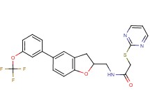 2-(2-pyrimidinylthio)-N-({5-[3-(trifluoromethoxy)phenyl]-2,3-dihydro-1-benzofuran-2-yl}methyl)acetamide