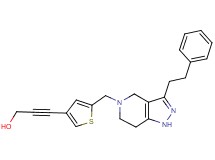 3-(5-{[3-(2-phenylethyl)-1,4,6,7-tetrahydro-5H-pyrazolo[4,3-c]pyridin-5-yl]methyl}-3-thienyl)-2-propyn-1-ol