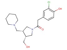 2-chloro-4-{2-[(3R*,4R*)-3-(hydroxymethyl)-4-(piperidin-1-ylmethyl)pyrrolidin-1-yl]-2-oxoethyl}phenol