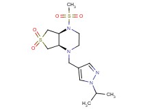 (4aS*,7aR*)-1-[(1-isopropyl-1H-pyrazol-4-yl)methyl]-4-(methylsulfonyl)octahydrothieno[3,4-b]pyrazine 6,6-dioxide
