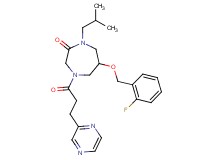 6-[(2-fluorobenzyl)oxy]-1-isobutyl-4-[3-(2-pyrazinyl)propanoyl]-1,4-diazepan-2-one
