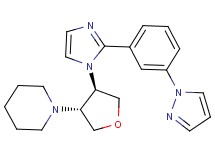 1-((3R*,4R*)-4-{2-[3-(1H-pyrazol-1-yl)phenyl]-1H-imidazol-1-yl}tetrahydrofuran-3-yl)piperidine