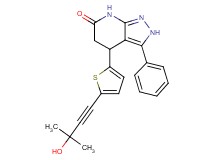 4-[5-(3-hydroxy-3-methylbut-1-yn-1-yl)-2-thienyl]-3-phenyl-2,4,5,7-tetrahydro-6H-pyrazolo[3,4-b]pyridin-6-one