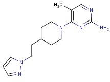 5-methyl-4-{4-[2-(1H-pyrazol-1-yl)ethyl]piperidin-1-yl}pyrimidin-2-amine