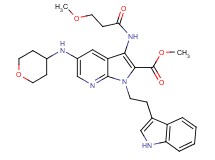 methyl 1-[2-(1H-indol-3-yl)ethyl]-3-[(3-methoxypropanoyl)amino]-5-(tetrahydro-2H-pyran-4-ylamino)-1H-pyrrolo[2,3-b]pyridine-2-carboxylate
