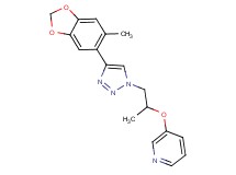 3-{1-methyl-2-[4-(6-methyl-1,3-benzodioxol-5-yl)-1H-1,2,3-triazol-1-yl]ethoxy}pyridine