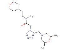 2-(5-{[(2R*,6S*)-2,6-dimethyl-4-morpholinyl]methyl}-1H-tetrazol-1-yl)-N-methyl-N-[2-(tetrahydro-2H-pyran-4-yl)ethyl]acetamide