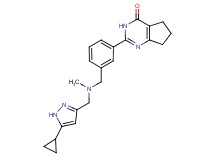 2-(3-{[[(5-cyclopropyl-1H-pyrazol-3-yl)methyl](methyl)amino]methyl}phenyl)-3,5,6,7-tetrahydro-4H-cyclopenta[d]pyrimidin-4-one