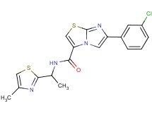 6-(3-chlorophenyl)-N-[1-(4-methyl-1,3-thiazol-2-yl)ethyl]imidazo[2,1-b][1,3]thiazole-3-carboxamide
