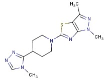 1,3-dimethyl-5-[4-(4-methyl-4H-1,2,4-triazol-3-yl)piperidin-1-yl]-1H-pyrazolo[3,4-d][1,3]thiazole