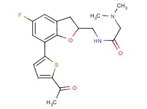 N~1~-{[7-(5-acetyl-2-thienyl)-5-fluoro-2,3-dihydro-1-benzofuran-2-yl]methyl}-N~2~,N~2~-dimethylglycinamide