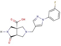 (3aR*,6aS*)-5-{[1-(3-fluorophenyl)-1H-pyrazol-4-yl]methyl}-1-oxohexahydropyrrolo[3,4-c]pyrrole-3a(1H)-carboxylic acid
