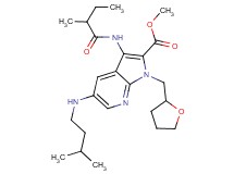 methyl 3-[(2-methylbutanoyl)amino]-5-[(3-methylbutyl)amino]-1-(tetrahydro-2-furanylmethyl)-1H-pyrrolo[2,3-b]pyridine-2-carboxylate