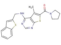 N-(1-benzothien-2-ylmethyl)-5-methyl-6-(1-pyrrolidinylcarbonyl)thieno[2,3-d]pyrimidin-4-amine