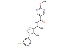 N-{1-[1-(3-fluorophenyl)-5-methyl-1H-pyrazol-4-yl]ethyl}-2-methoxypyrimidine-5-carboxamide