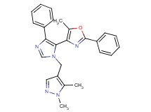 4-{1-[(1,5-dimethyl-1H-pyrazol-4-yl)methyl]-4-phenyl-1H-imidazol-5-yl}-5-methyl-2-phenyl-1,3-oxazole