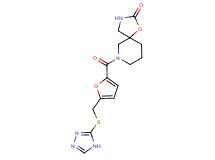 7-{5-[(4H-1,2,4-triazol-3-ylthio)methyl]-2-furoyl}-1-oxa-3,7-diazaspiro[4.5]decan-2-one