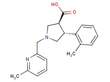 (3S*,4R*)-4-(2-methylphenyl)-1-[(6-methylpyridin-2-yl)methyl]pyrrolidine-3-carboxylic acid