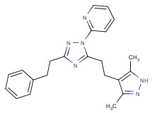 2-[5-[2-(3,5-dimethyl-1H-pyrazol-4-yl)ethyl]-3-(2-phenylethyl)-1H-1,2,4-triazol-1-yl]pyridine