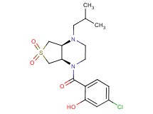 5-chloro-2-{[(4aS*,7aR*)-4-isobutyl-6,6-dioxidohexahydrothieno[3,4-b]pyrazin-1(2H)-yl]carbonyl}phenol