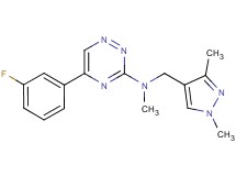 N-[(1,3-dimethyl-1H-pyrazol-4-yl)methyl]-5-(3-fluorophenyl)-N-methyl-1,2,4-triazin-3-amine