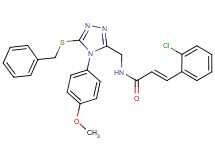 (2E)-N-{[5-(benzylthio)-4-(4-methoxyphenyl)-4H-1,2,4-triazol-3-yl]methyl}-3-(2-chlorophenyl)acrylamide