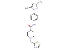 N-[4-(3,5-dimethyl-1H-pyrazol-1-yl)phenyl]-1-(1,3-thiazol-2-ylmethyl)-4-piperidinecarboxamide
