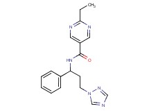 2-ethyl-N-[1-phenyl-3-(1H-1,2,4-triazol-1-yl)propyl]-5-pyrimidinecarboxamide