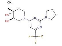 (3R*,4R*)-4-ethyl-1-[2-pyrrolidin-1-yl-6-(trifluoromethyl)pyrimidin-4-yl]piperidine-3,4-diol