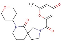 2-[(6-methyl-4-oxo-4H-pyran-2-yl)carbonyl]-7-(tetrahydro-2H-pyran-4-yl)-2,7-diazaspiro[4.5]decan-6-one