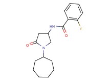 N-(1-cycloheptyl-5-oxo-3-pyrrolidinyl)-2-fluorobenzamide