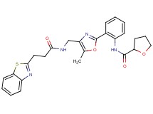 N-{2-[4-({[3-(1,3-benzothiazol-2-yl)propanoyl]amino}methyl)-5-methyl-1,3-oxazol-2-yl]phenyl}tetrahydro-2-furancarboxamide