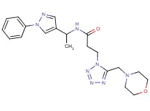 3-[5-(4-morpholinylmethyl)-1H-tetrazol-1-yl]-N-[1-(1-phenyl-1H-pyrazol-4-yl)ethyl]propanamide