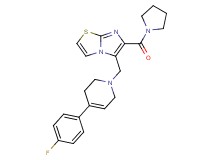 5-{[4-(4-fluorophenyl)-3,6-dihydro-1(2H)-pyridinyl]methyl}-6-(1-pyrrolidinylcarbonyl)imidazo[2,1-b][1,3]thiazole