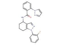 N-[1-(2-fluorophenyl)-4,5,6,7-tetrahydro-1H-indazol-4-yl]-2-(1H-pyrazol-1-yl)benzamide
