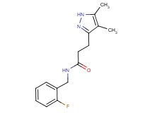 3-(4,5-dimethyl-1H-pyrazol-3-yl)-N-(2-fluorobenzyl)propanamide