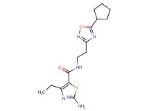 2-amino-N-[2-(5-cyclopentyl-1,2,4-oxadiazol-3-yl)ethyl]-4-ethyl-1,3-thiazole-5-carboxamide