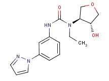 N-ethyl-N-[(3S*,4R*)-4-hydroxytetrahydrofuran-3-yl]-N'-[3-(1H-pyrazol-1-yl)phenyl]urea
